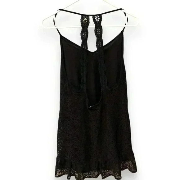 Umgee Women's Medium Black Floral Lace Ruffled Hem Back Detail Sundress - Picture 11 of 16